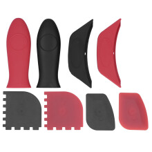 Heaveant Hot Grip Holder Set, Silikon-Grillpfannenschaber, isolierender Topflappen mit Verbrühungsschutz, verdickte Kochgeschirrhülle