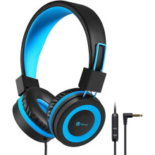 Cuffie per bambini HS14 con microfono, volume limitato a 85/94 dB, pieghevoli e con filo.