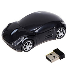 Luch Gan Sreang 2.4G, Luch Optúil Eirgeanamaíochta Cruth Carr Spóirt 3T le Glacadóir USB, 1600DPI, Luch Gleoite Inaistrithe do Ríomhaire Glúine
