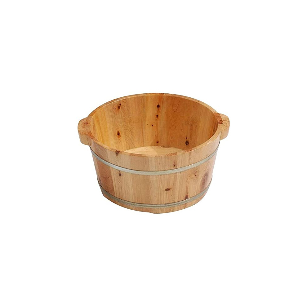 Wooden Foot Spa Tub with Heat Therapy and Gentle Massage for Pedicure and Relaxation