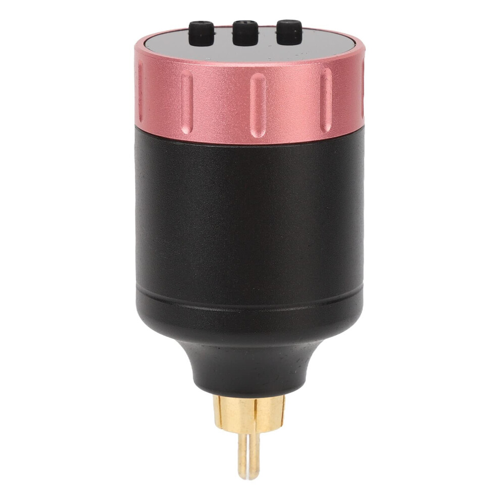 Cordless Tattoo Power Supply with Adjustable Voltage and Fast Charging Battery 1300mAh Pink