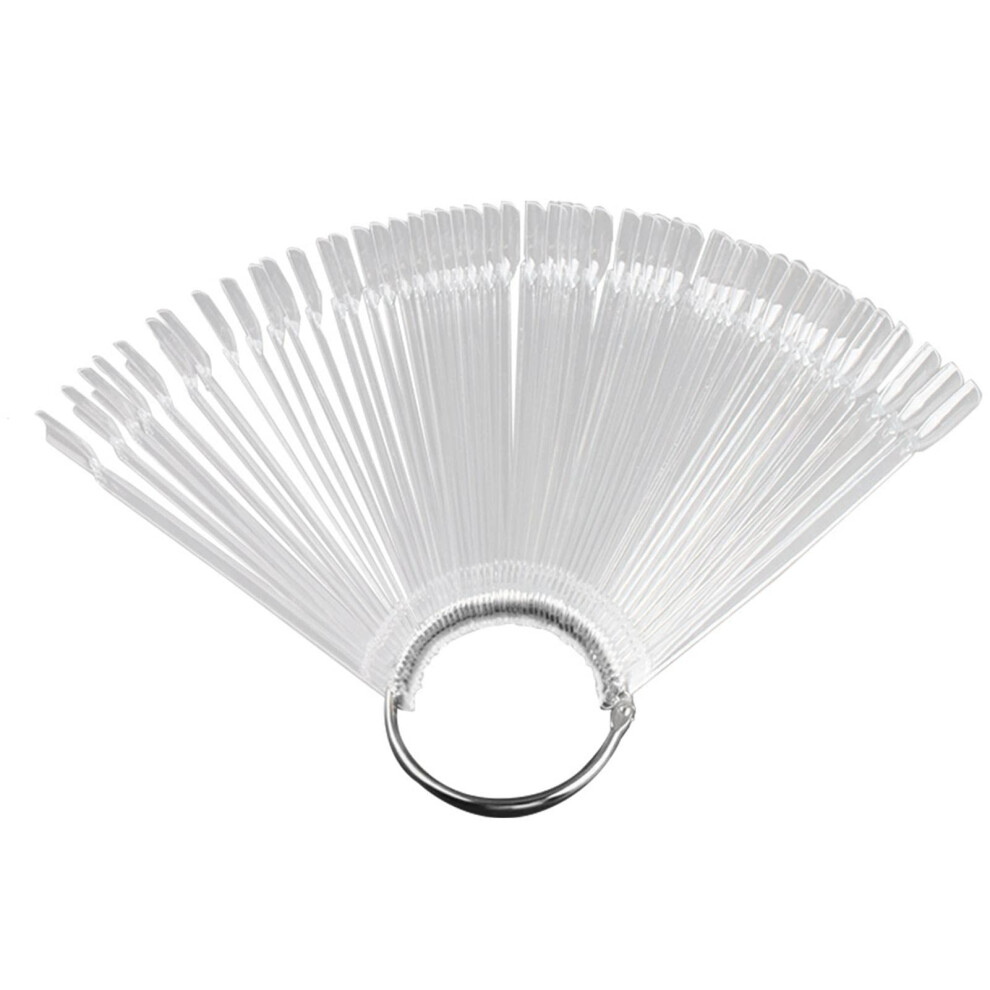 50pcs Transparent Nail Swatch Sticks with Ring for Accurate Color Preview and Salon Display