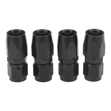 AN6 Straight Swivel Hose End Fitting Black Aluminum LeakProof Pressure for Automotive Fluid