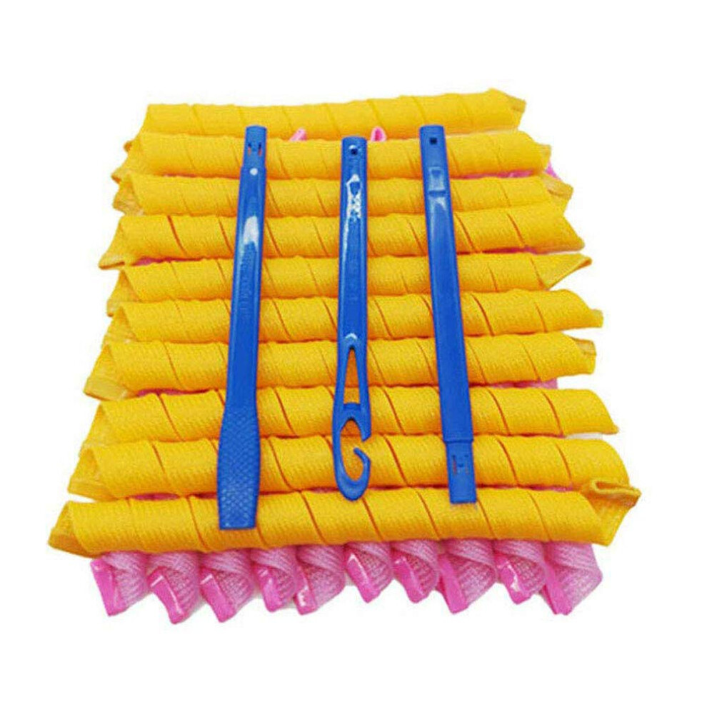 40pcs Heatless Hair Curlers Spiral Rollers Kit with Styling Hooks for Long Hair 55cm