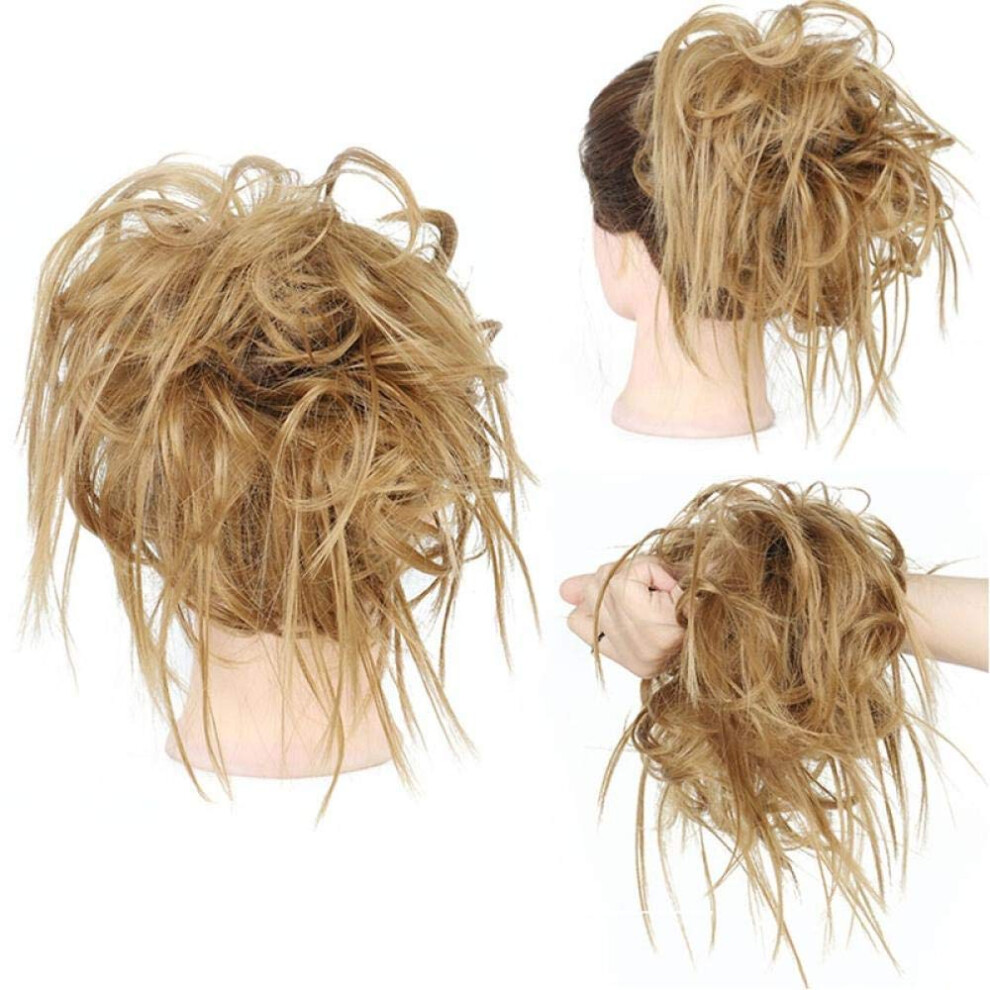 Unisex Messy Hair Bun Scrunchie 7 Inch Curly Chignon Hairpiece With Elastic Band For Women Natural Look