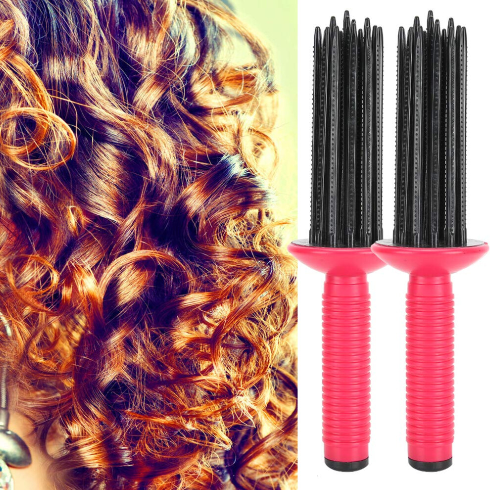 Hair Curling Wand Set 2pcs 17 Comb Teeth for Fast Volume Styling and TravelFriendly Use