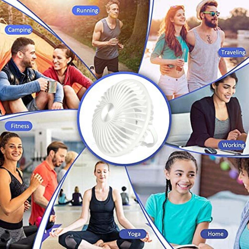 Yonrjhukm USB Rechargeable Fan Multi Function Silent Desktop Desktop Fan Hanging Small Ceiling Fan 1