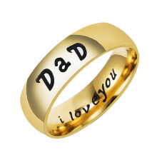 Mode mamma pappa dotter son bokstäver armband rostfritt stål familjemedlem ring