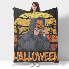 Ľahká flanelová deka na Halloween na pohovku, posteľ, cestovanie, kempovanie, kanceláriu, gauč, kreslo - mäkká teplá flísová deka
