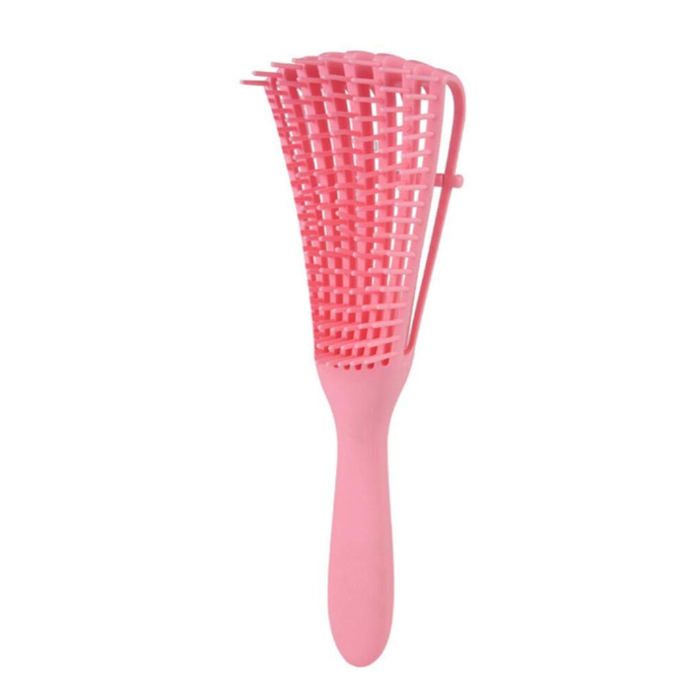Pink Detangling Hair Brush With Flexible Bristles For Curly Hair, Antistatic Scalp Massage Comb,