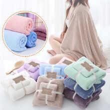 Serviettes de bain ZKCCNUK en coton, 2 en 1, douces, pour le bain et le visage - Lot de 2 pièces, 140 x 73 cm