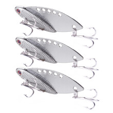 3pcs 5cm 11g Metal Fish Shape Fishing Lures Silver Baits for Bass Pike Trout Freshwater Saltwater
