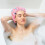 4Pcs Double Layer Waterproof Shower Cap for Women with Adjustable Elastic Satin Lining 4