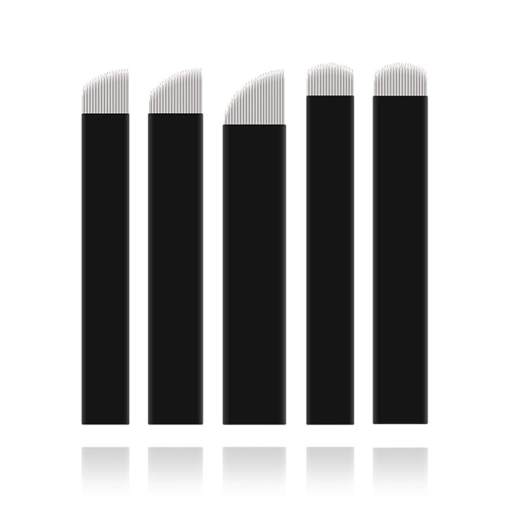 50pcs Microblading Needles 316 Stainless Steel Eyebrow Tattoo Blades U Shape 18U PreSterilized