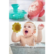 Silicone Bath Brush for Babies with Gentle Touch and Ergonomic Suction Handle, ToddlerFriendly