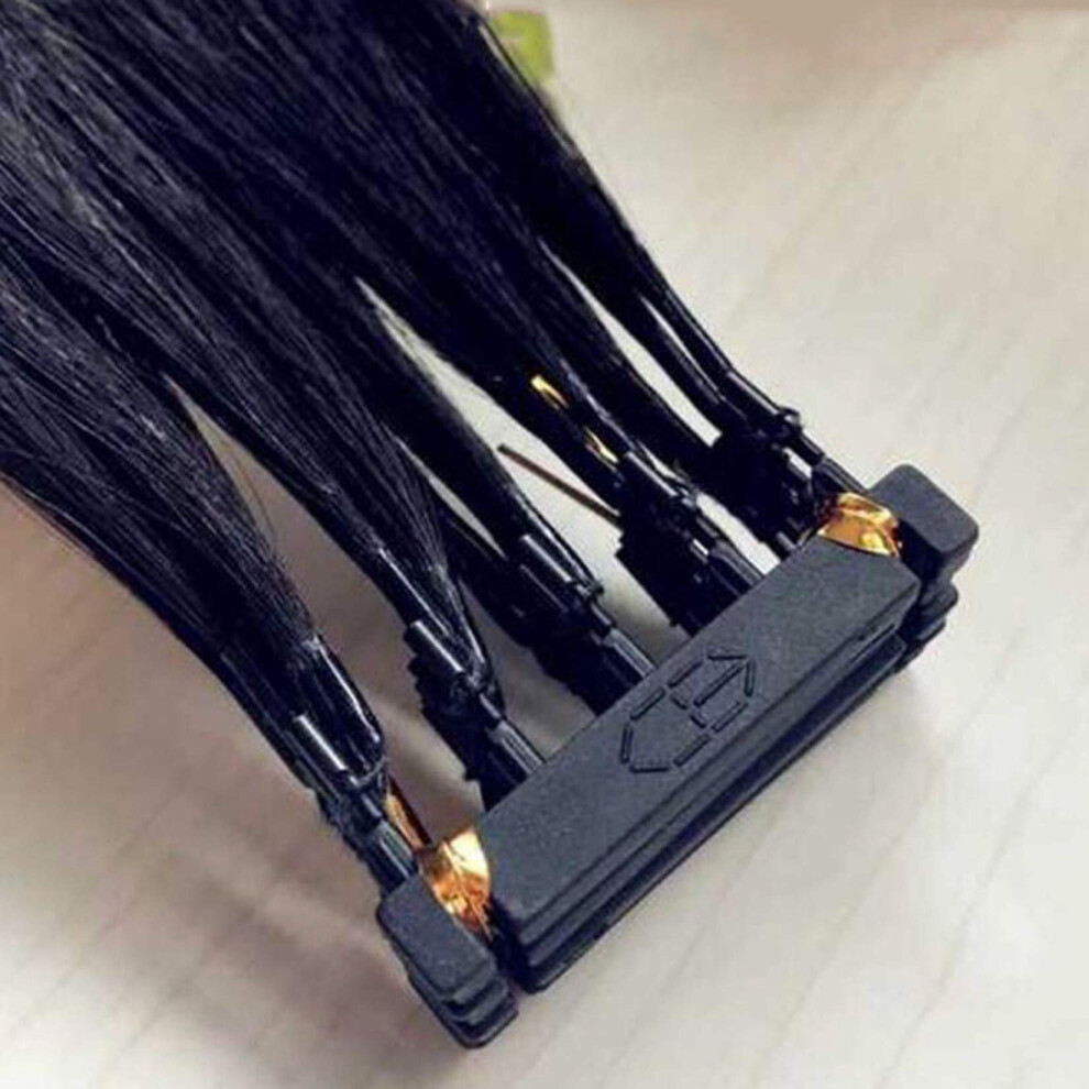 Unisex Black 26 Inch 6D Invisible Human Hair Extensions Virgin Remy Long Natural No Glue Heat Friendly
