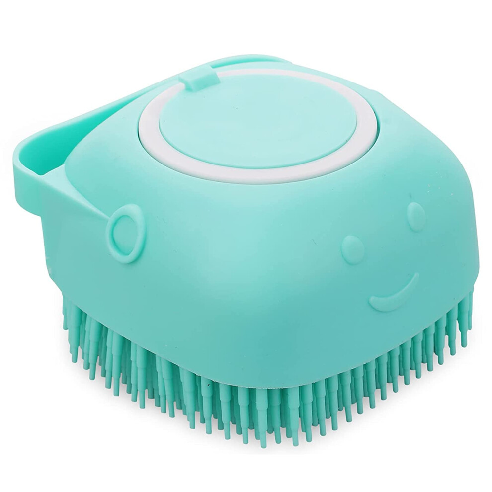 Silicone Bath Brush with Builtin Shampoo Dispenser, Soft Bristles and 3in1 Body Massage Scrubber