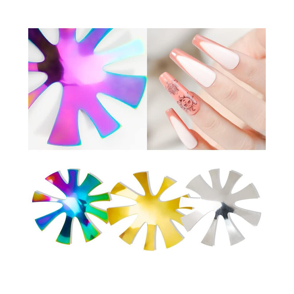 Stainless Steel French Manicure Cutter with 9 Sizes for Precise Smile Line Nail Art