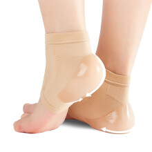Moisturizing Gel Socks for Cracked Heel , 3 Pairs OpenToe Breathable Reusable Skin Color