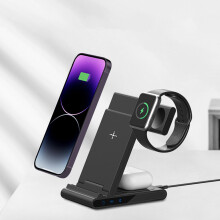 Telefonholdere til din biloplader, 15w tre-i-trådløs oplader, foldbar, bærbar mobiltelefon, urheadset, universal opladning
