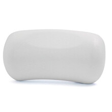 NonSlip Bath Pillow with Suction Cups, Waterproof Spa Neck and Back Support Cushion, White
