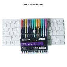 12/18/24 Kleuren Gelpennen Set Pastel Metallic Neon Glitter Pennen voor Volwassenen Kleurboek Dagboek Tekenen Krabbelen Kunst Markers 12 Metallic