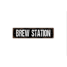 Brouwerijbord voor bar, pub, taproom of distilleerderij. Rustiek metalen straatnaambord of deurnaambord. Afmetingen: 4x16 inch.