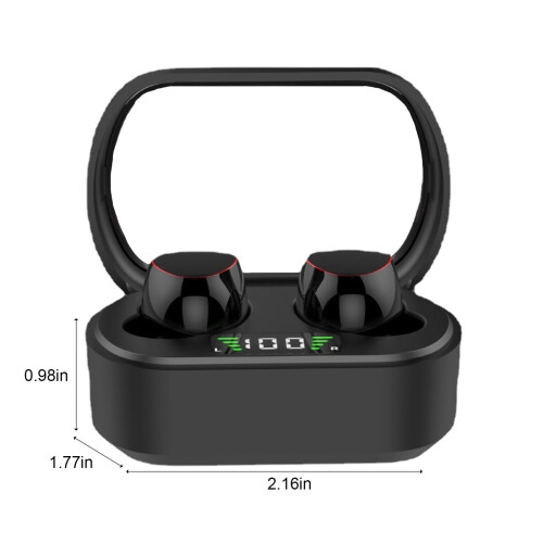 Ασύρματα ακουστικά Tarmeek Bluetooth Stereo, μπαταρία 25 ωρών, οθόνη LED, θήκη ασύρματης 2