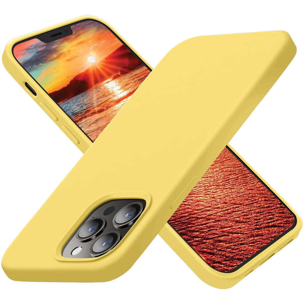 Cordking Designed For Compatible With Iphone 13 Pro Case, Ultra Slim Shockproof Silicone Case With Soft Anti-Scratch Lining, 6.1", Yellow 9433291499870