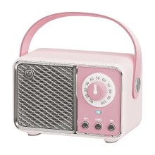 PAVEOS Retro Mini Audio Mini altoparlante Bluetooth wireless Altoparlante Bluetooth per auto Adatto per uso domestico Rosa-a