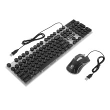Méarchlár Cearrbhachais RGB le Soilsiú Cúltaca Eochracha Ilmheán Black2Set punk black