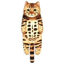 Schattige oranje kattenhanddoek, realistische ronde gezichtsprint van microvezel, dik en zacht, Vmvidoty Cats design
