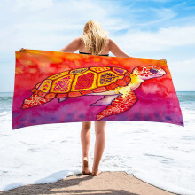 SDJMa Zee Schildpad Strandhanddoek 76 x 152 cm Microvezel Sneldrogend Zandvrij Lichtgewicht voor Volwassenen, Vrouwen en Kinderen, Leuke Zwembad- en
