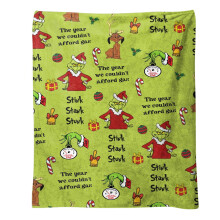 Grinch3D bolyhosodásmentes flanel takaró kényelmes, puha, könnyű. Meleg takaró beltéri és kültéri sportokhoz. Egész évszakos takaró.
