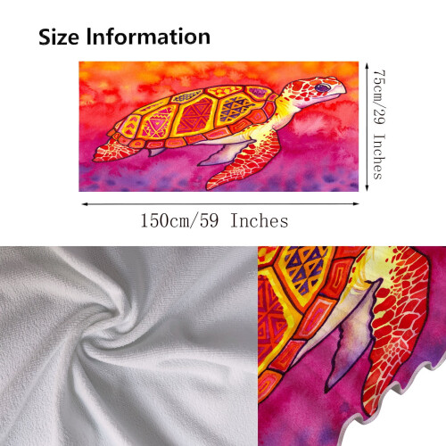 Πετσέτα θαλάσσης SDJMa Sea Turtle 30”x60” Microfiber Γρήγορο στέγνωμα χωρίς άμμο Ελαφρύ για 2