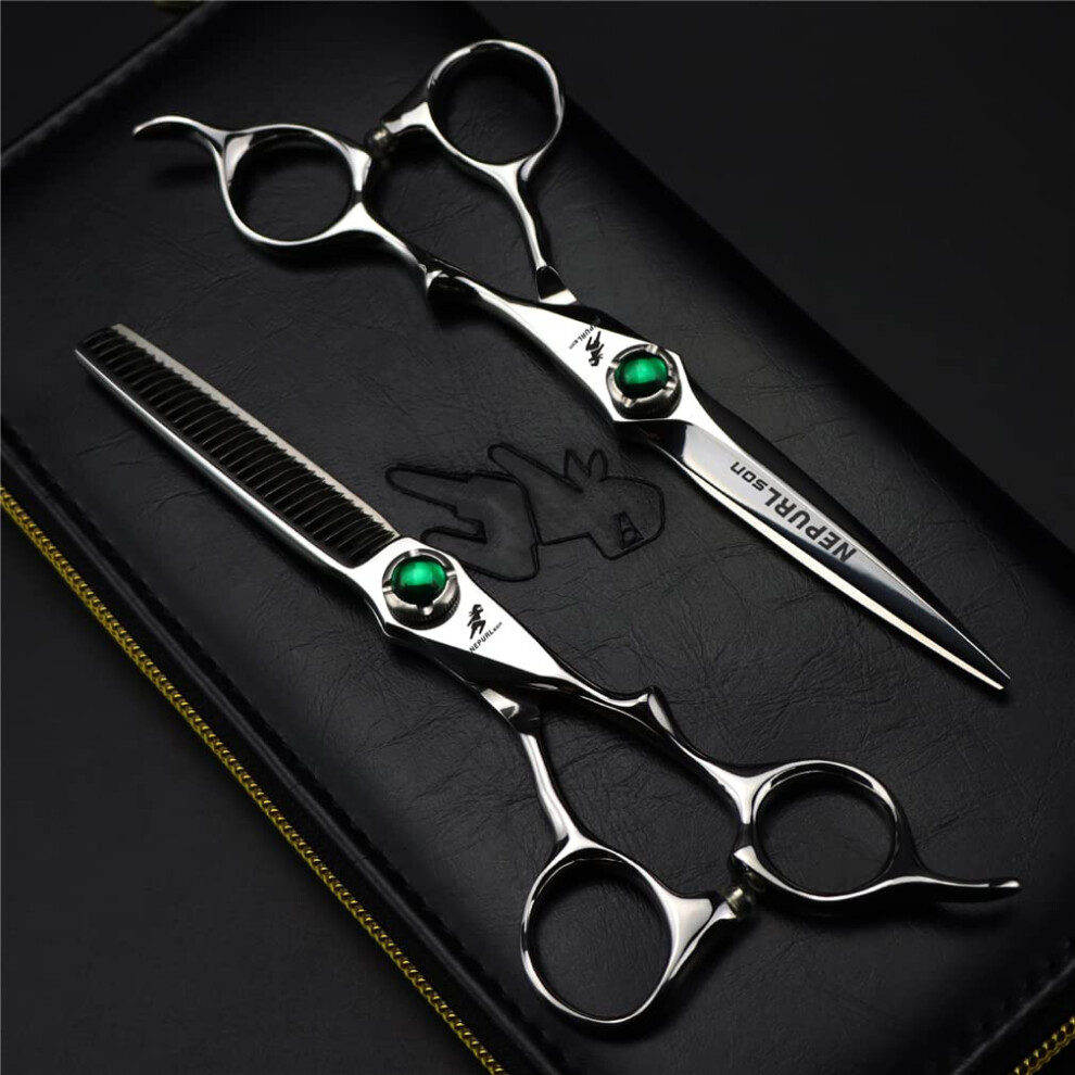 6 Inch Professional Stainless Steel Hair Cutting Scissors with Razor Sharp Blades for Salon and Home