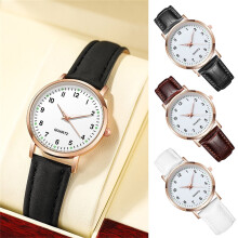 Jacenvly 2024 Faint Luminous Quartz Watch for Women, Pattern Leather Band, Casual Bracelet Watch, Brown - Great Gift for Her