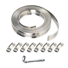 Metal Strapping with Holes + 8/16 Fasteners Hoses Clamps Stainless Steel Large