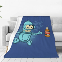 Couverture Futurama, motif anime mignon, douce et légère en flanelle, idéale en toutes saisons, 203 x 152 cm, décoration pour lit ou canapé,