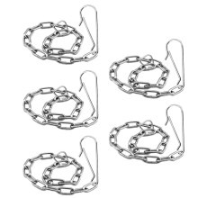 Klappenkette für Toilettenspülkasten, Edelstahl-Metallgriff, Klappenhebeketten, Kabelbinder, 5 Stück