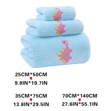 Ensemble Txmfgh Coral Velvet Série Petit Dinosaure - Ensemble de serviettes douces et absorbantes pour mère et enfant avec foulard - Parfait pour