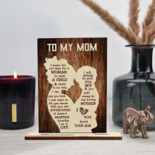 Placa de madera personalizada de 3 capas "Para mi mamá" - Regalo único de cumpleaños y Día de la Madre de parte de un hijo, 15 cm (6 pulgadas)