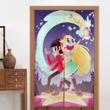 Star Vs The Forces Of Evil Door Curtain, Blackout Privacy Window Curtain with Pattern Print, Room Divider Tapestry 34" W X 56" L