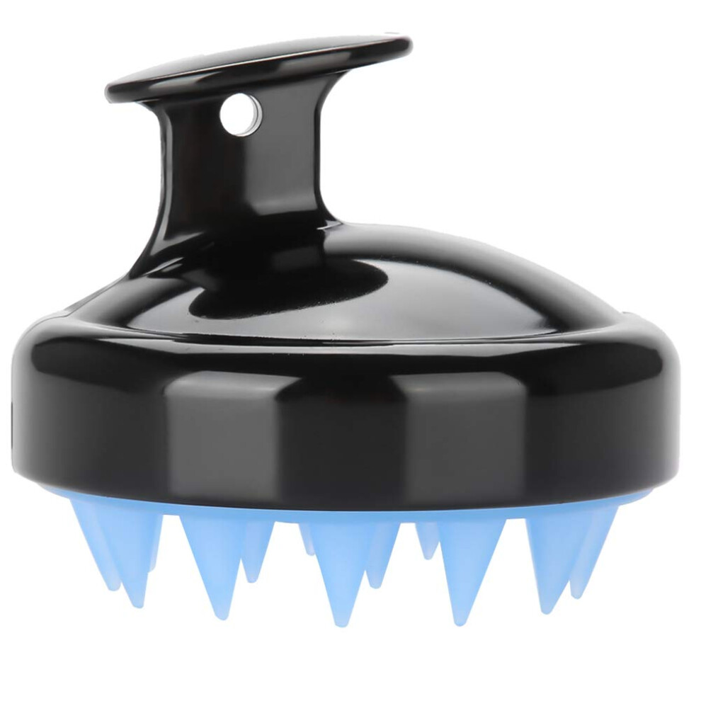Black Scalp Massager Brush With Gentle Massage And Deep Cleaning, Silicone Scrubber For Shower And Grooming,