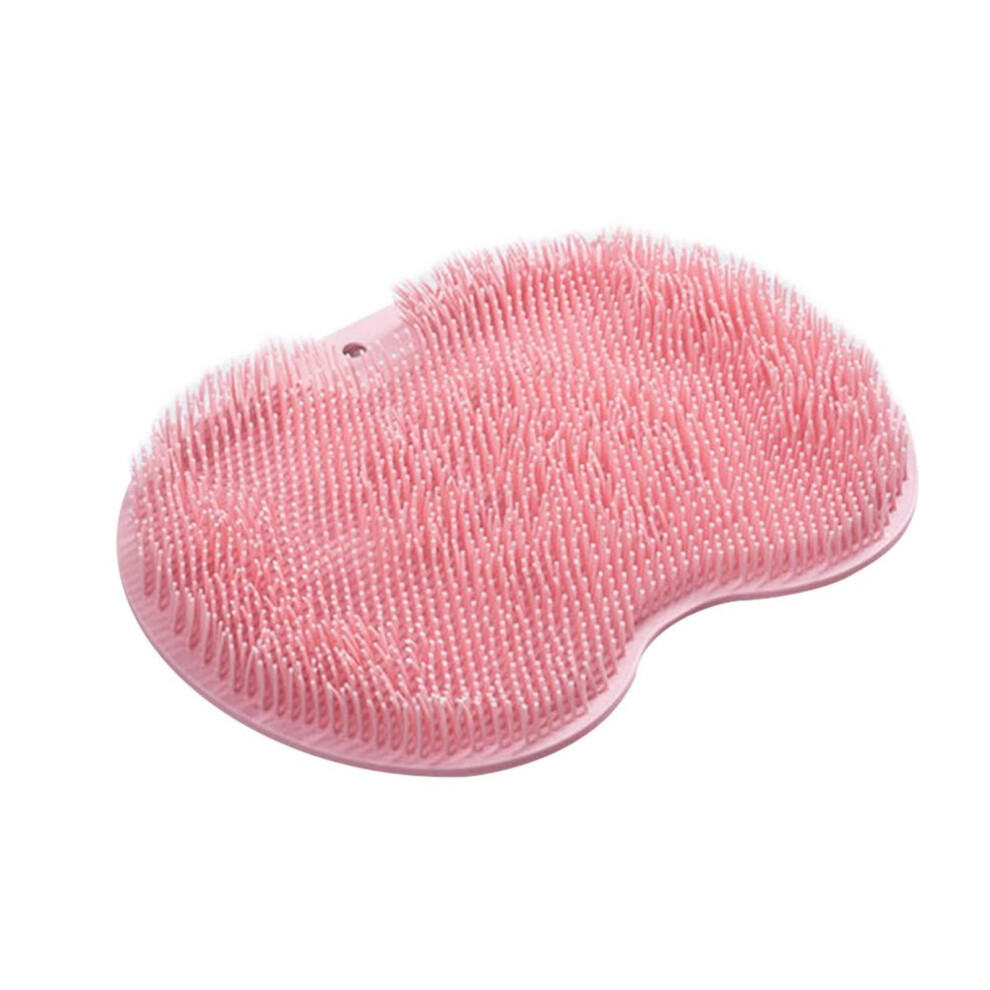 Pink Shower Foot Scrubber Pad With Nonslip Suction Base For Gentle Massage And Deep Exfoliation