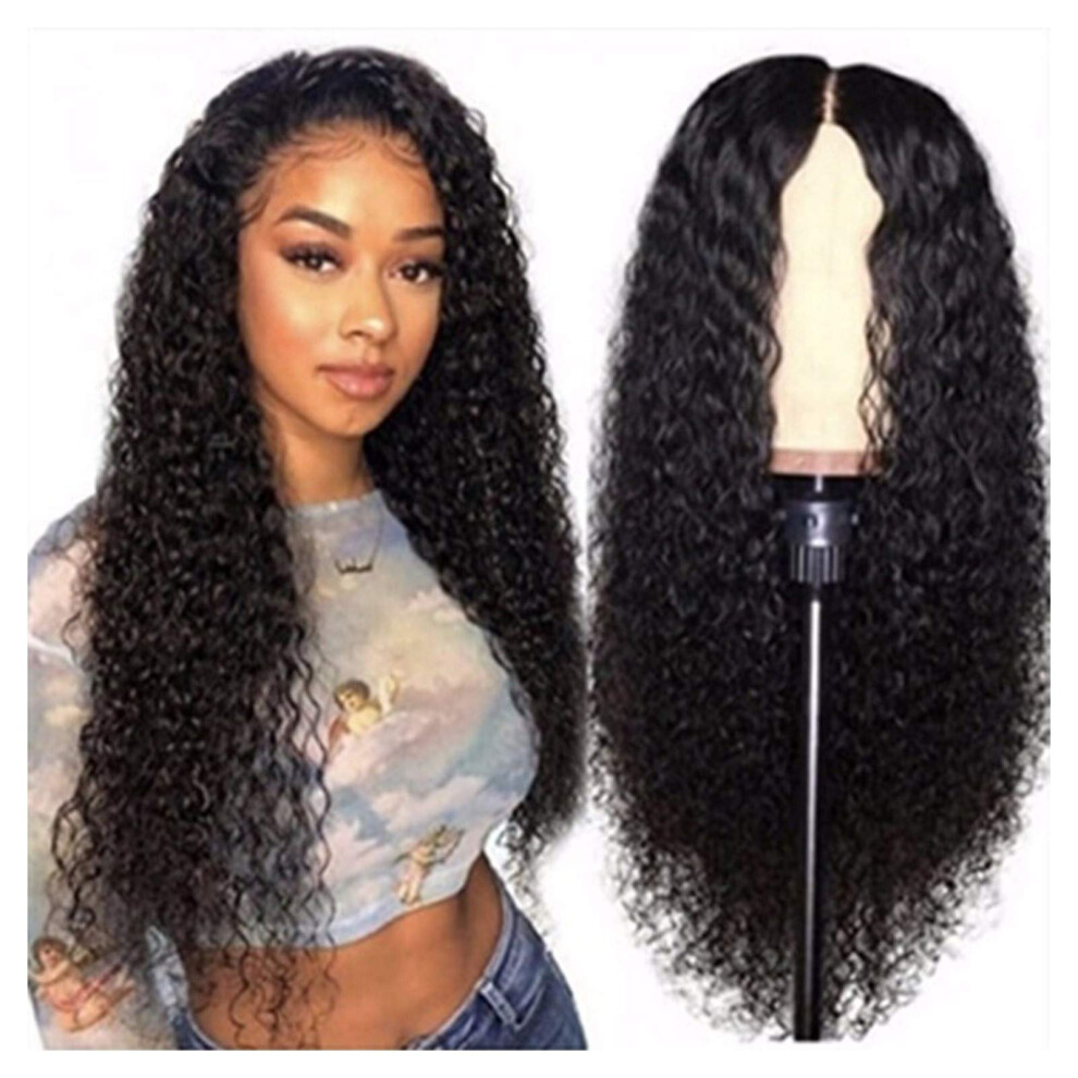 Curly Human Hair Wig Brazilian Water Wave Glueless Lace Wig Pre Plucked for Black Women