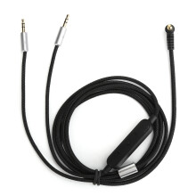 Wysokiej jakości kabel audio do wymiany mikrofonu z posrebrzanymi złączami, lepszy zasięg dźwięku, wbudowany mikrofon i zdalna regulacja