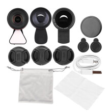 Precision-Focus Macro Lens Set, Aviation Grade Aluminum Alloy Frame, Lanthanide Optical Glass, for Mobile Photography, Boasting Black Night Light Ring
