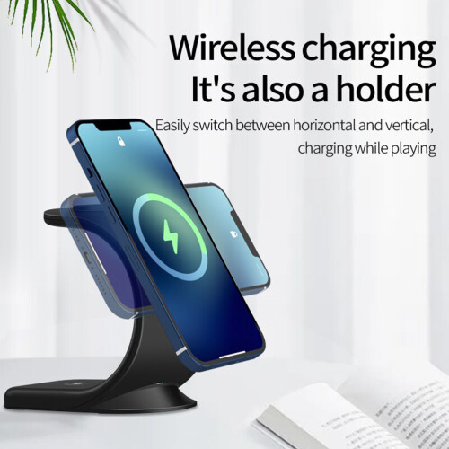 Adjustable Viewing Angle Charging Stand, Magnetic Alignment Charging For iPhone, Fast Wireless Charging 1