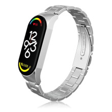 Hudvänligt ersättningsarmband i rostfritt stål för Xiaomi Mi Band7, hållbart metallarmband med lätt rostfritt stålarmband och bekväm e-clock